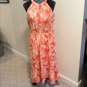 Nine West Coral Floral Maxi Dress